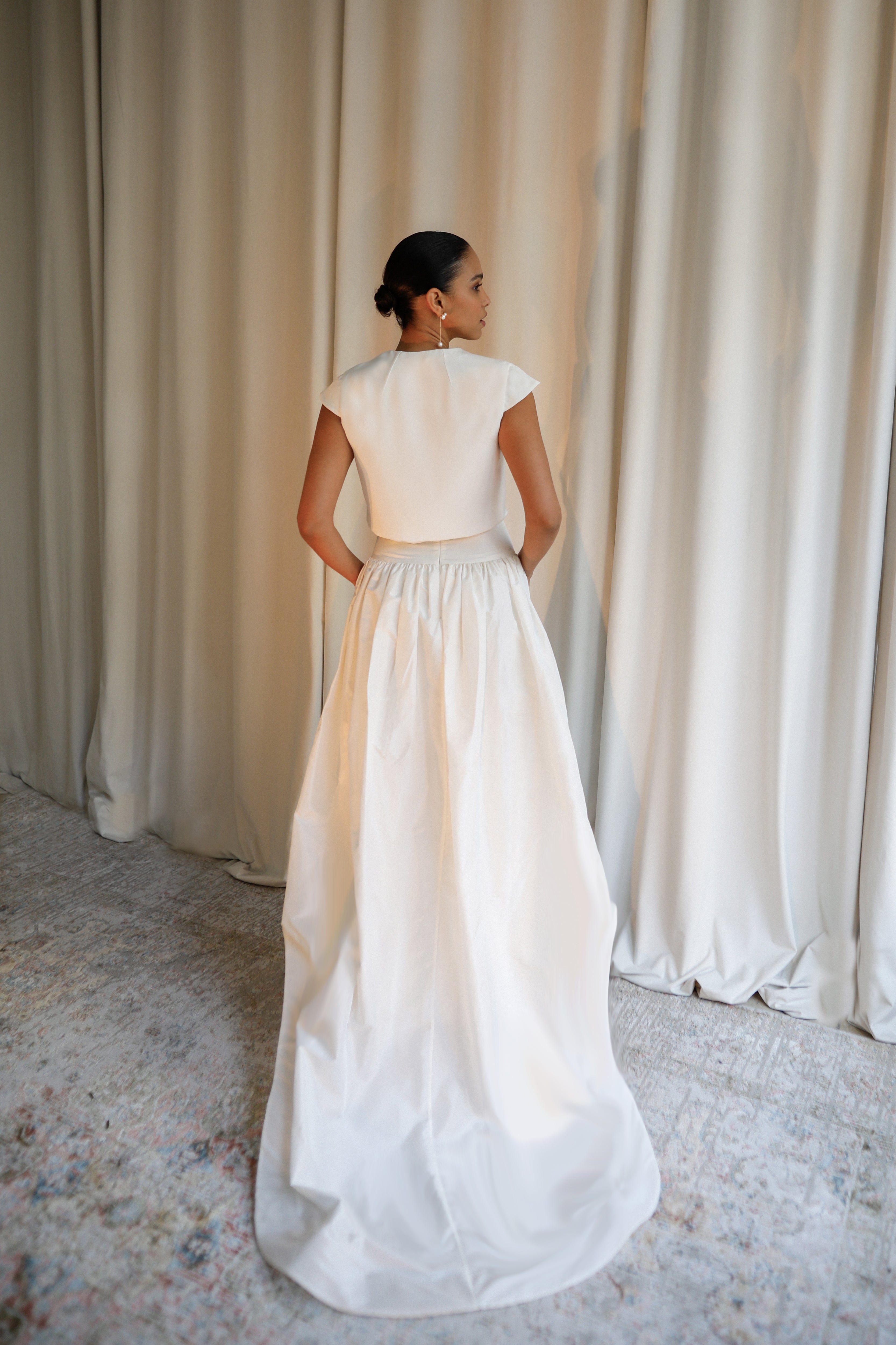 organic silk wedding dress Couture A-Line Silk Infinity Wedding Gown