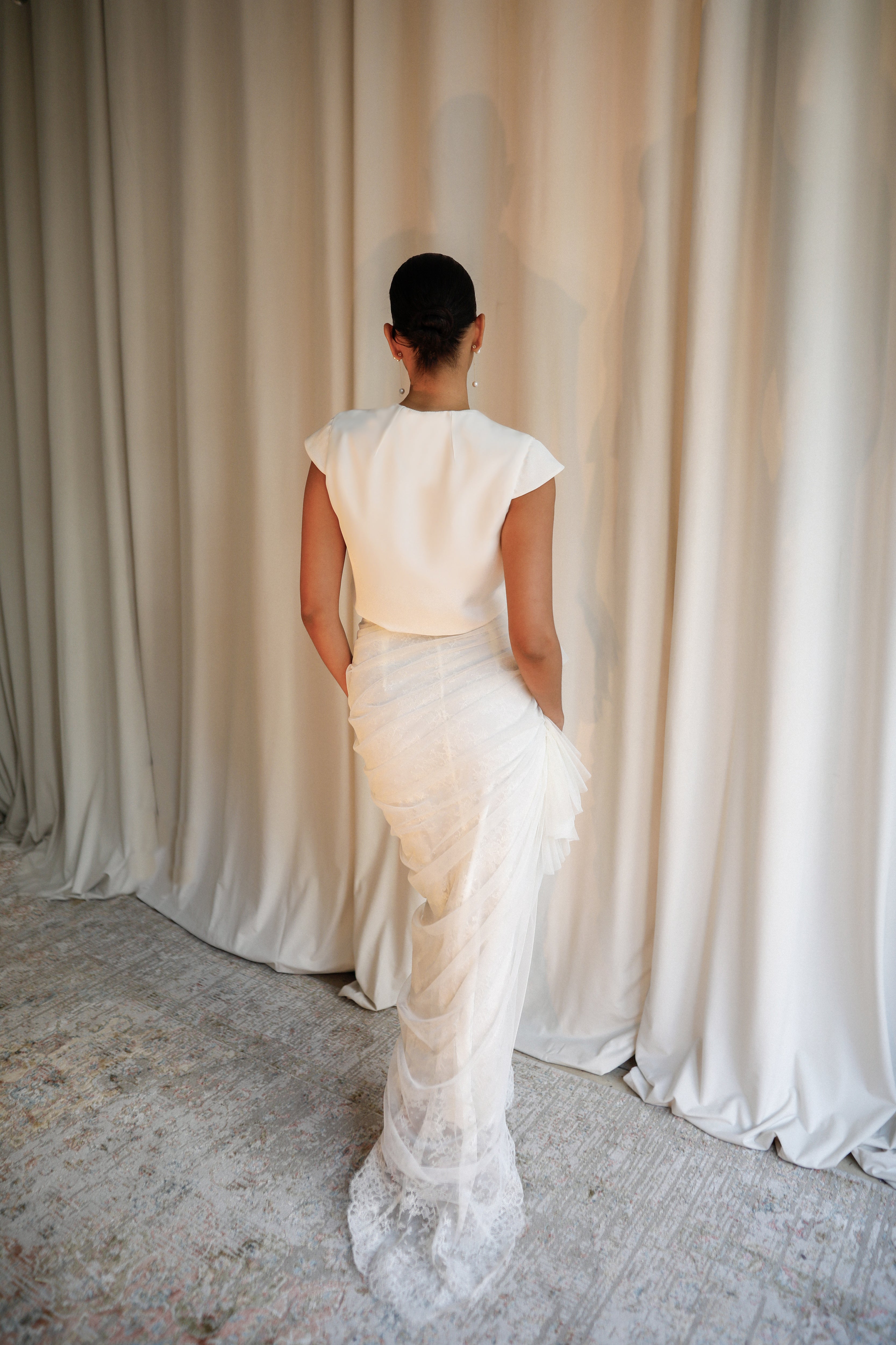organic silk wedding dress Couture A-Line Silk Infinity Wedding Gown