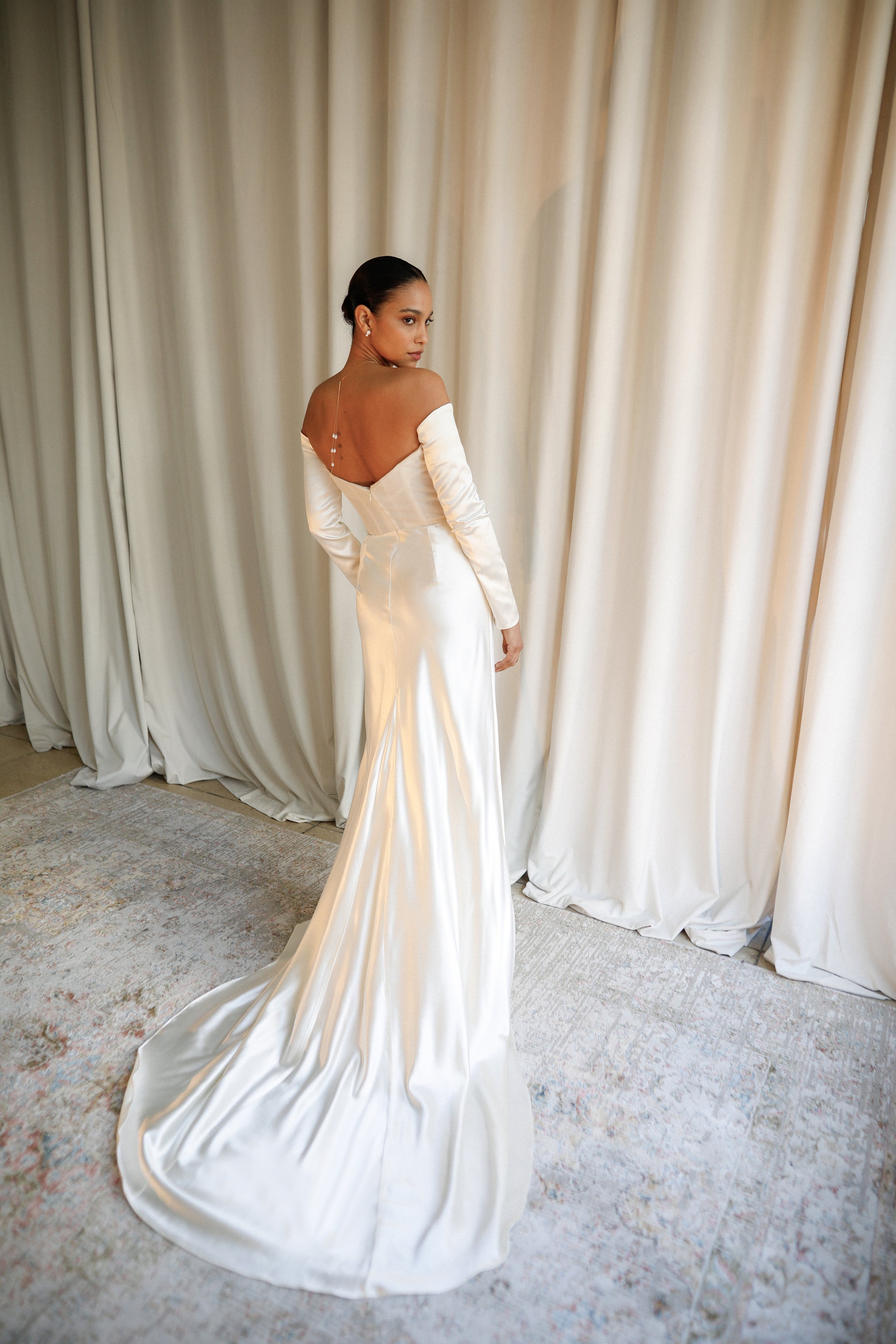 Silk Satin Gown | Modern Bridal Sustainably Made in NYC Martha Suarez Silk Satin Gown | Modern Bridal Sustainably Made in NYC Martha Suarez