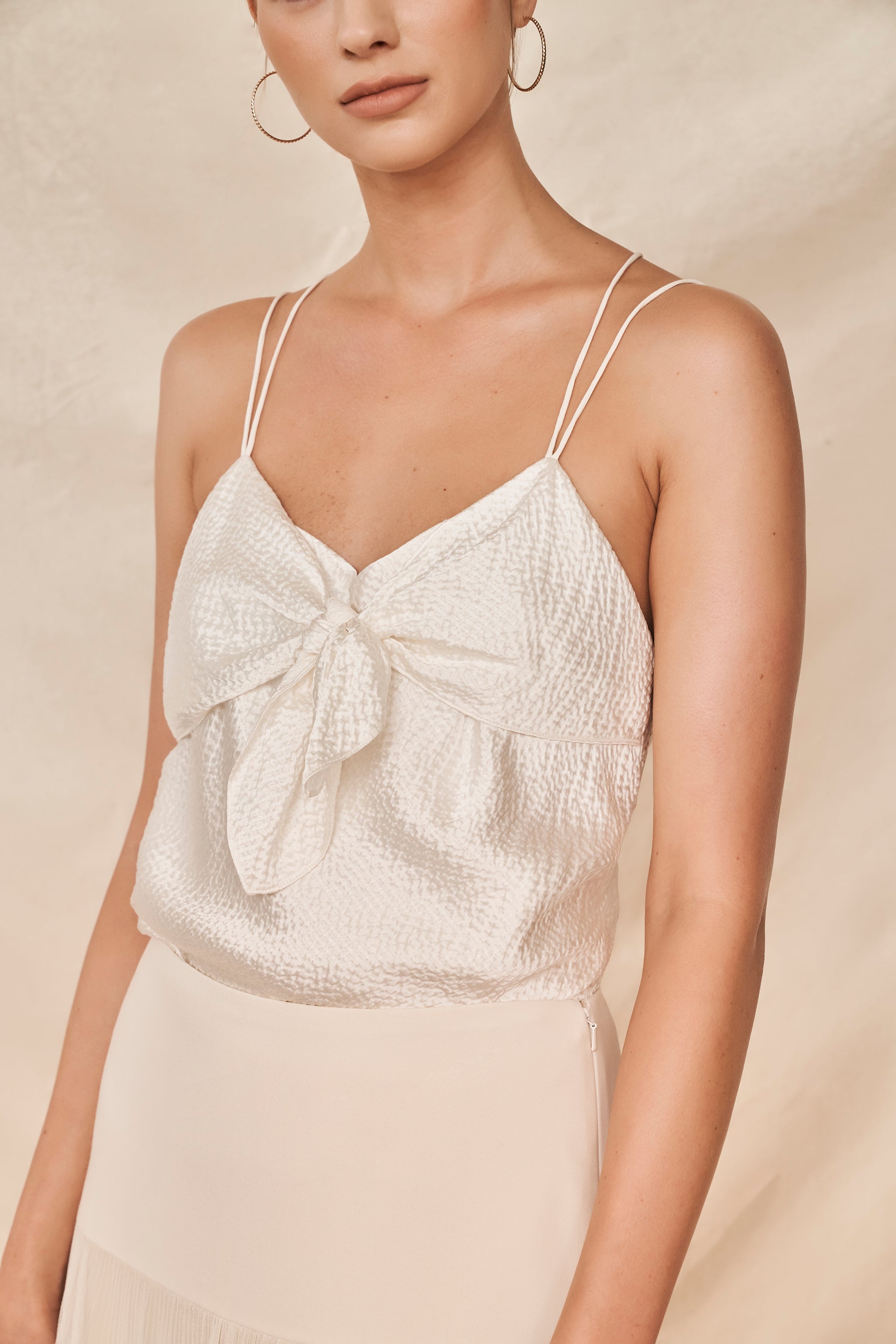 たまtiered tulle cami onepiece(size:2) Satin Cami and Skirt | Modern Bridal | 2 Piece Wedding Dress